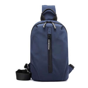 Sac de poitrine pour homme de style coréen, tissu Oxford urbain élégant avec fermeture à glissière, sac à bandoulière décontracté pour la livraison directe - Product Image 2
