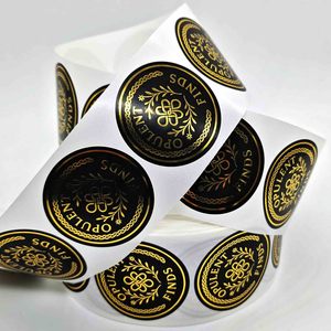 Producto personalizado de fábrica, pegatinas redondas personalizadas, papel adhesivo de vinilo, adhesivo impermeable, Impresión de etiquetas, rollo de pegatinas con logotipo - Product Image 2