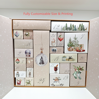 Boîte de calendrier de l'avent de Noël personnalisée de luxe, 24 jours, vide, en carton, pour compte à rebours, emballage cadeau surprise, vente en gros