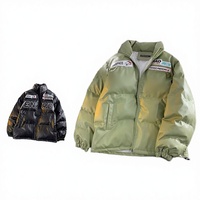Veste en cuir PU style vintage américain pour homme, col montant, fermeture éclair sur le devant, coupe ample, service OEM