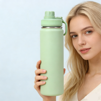Botella de Agua Térmica de Acero Inoxidable 304 de Doble Pared, Gran Capacidad, Ideal para Deportes y Actividades al Aire Libre, Precio de Fábrica