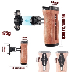 Poignée latérale universelle pour cage de caméra <span class=keywords><strong>Sony</strong></span>/Canon/Nikon, poignée en bois avec vis 1/4 et griffe porte-accessoire, montage/démontage rapide - Product Image 6
