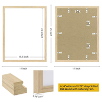Cadre photo en bois massif naturel pour impressions d'art, photos, affiches, affichage horizontal sur table/mur