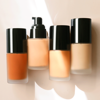 Fond de Teint Liquide Noir Personnalisé de Haute Qualité 8 Couleurs, Cosmétique Naturelle, Fini Mat Bio, Contrôle du Sébum, Minimisation des Pores, Imperméable