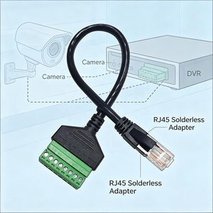 <span class=keywords><strong>Cable</strong></span> de Extensión Premium RJ45 Macho sin Soldadura con Bloque de Terminales de Tornillo de 8 Pines, 30cm, OD4.0mm, Cubierta de PVC de Cobre Puro para Cámara CCTV DVR - Product Image 3