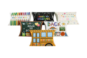 Chào mừng trở lại trường học chủ đề gối hình dạng kẹo điều trị hộp giấy quà tặng bao bì giấy <span class=keywords><strong>container</strong></span> cho trường học bên ủng hộ Nguồn cung cấp - Product Image 3