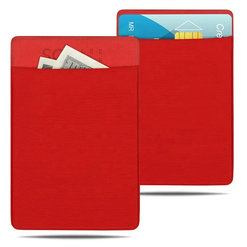 Factory New Design Durable High Quality Double Pockets Stretchy Soft Fabric Card Holder Slim Credit Card Holder Wallet