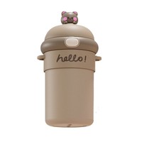 Bouteille d'Eau en Verre Portable Mignonne avec Sangle Style Dessin Animé Grande Capacité pour Filles Étudiantes