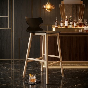 Tabouret de <span class=keywords><strong>bar</strong></span> haut de gamme en bois massif, écologique et stable, conforme aux normes ANSI/BIFMA, pour <span class=keywords><strong>bar</strong></span> à domicile, hôtel, salle à manger, salon - Product Image 1
