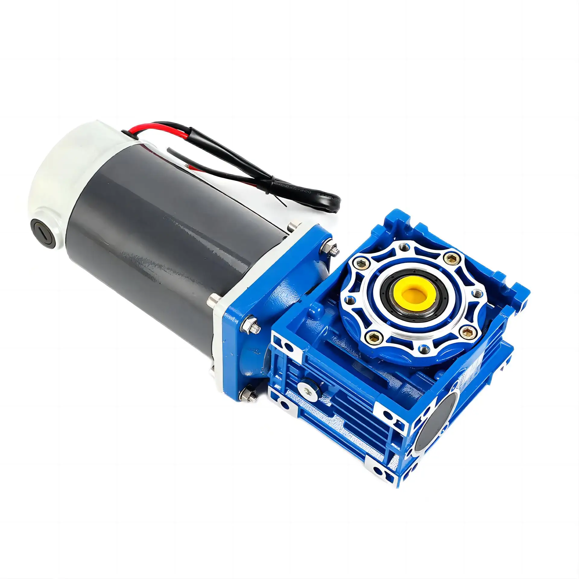 6w-300w fırça DC elektrik motoru ile NMRV30 50 63 75 90 sonsuz dişli kutusu 12V/24V/48V 60mm-104mm DC motor