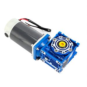 Motor Eléctrico CC con Escobillas de 6W-300W con Caja de Engranajes de Tornillo sin Fin NMRV30 50 63 75 90 con Motor CC de 12V/24V/48V 60mm-104mm - Product Image 1