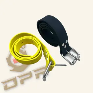 DPR鱼叉自由潜水橡胶带，带不锈钢扣环尖销快速释放重量带