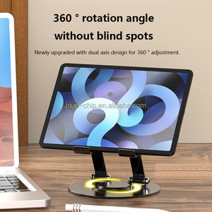 <strong>Aluminium</strong> Alloy Portable <strong>Desk</strong> 360 Rotatable &amp; Height Adjustable Metal <strong>Stand</strong> for Tablets &amp; <strong>Laptops</strong> Supports Mobile Devices
