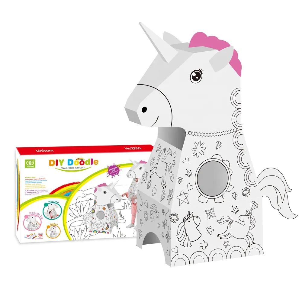 Pintura de arte 3D creativa para niños, juguete de dibujo de unicornio para colorear, bricolaje