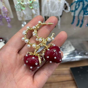 Retro niño divertido perla fresa pendiente ojo exagerado grandes pendientes colgantes pesados <span class=keywords><strong>diablo</strong></span> ojos pendientes para mi <span class=keywords><strong>hija</strong></span> - Product Image 2