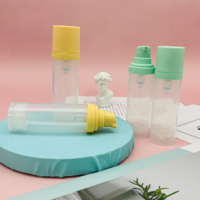 30ml 50ml PP Bouteille de lotion sans air cosmétique Bouteille à pompe manuelle Bouteille de sérum givré Blanc Emballage de soins de la peau Sérigraphie