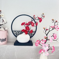 Nouveaux Ornements de Maison Écran Style Chinois, Mini Vases en Plastique et Décorations Créatives de Plantes en Pot pour l'Entrée de la Cour