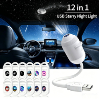 Lampe de projection LED ABS moderne à motifs variés, projecteur USB mini, veilleuse, lumière d'ambiance pour chambre et voiture