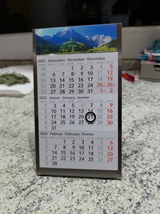 3个月日历块磁铁预约日记侧冲架桌面站立日历磁性不锈钢台历 - Product Image 4