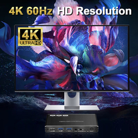 Commutateur KVM 4K @ 60Hz 2x1 HDMI HDR & D-olby vision Commutateur KVM USB3.0 Commutateur vidéo 2 en 1 pour moniteur PC PS5