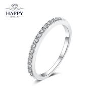 Bague empilable en argent sterling 925 massif plaqué or blanc avec diamant simulé Moissanite VVS, bijoux cadeau, alliances pour femmes
