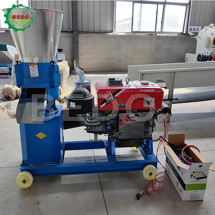 Motor diésel de 100-150 kg/h, máquina de Pellet de alimentación Animal, conejo para granja avícola