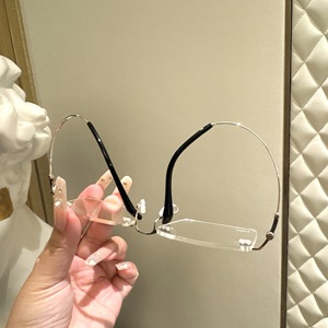 Monture de lunettes transparente sans monture, forme ovale, en titane à mémoire de forme, unisexe, verres en résine, origine Taizhou, numéro de pièce 23010 - Product Image 3