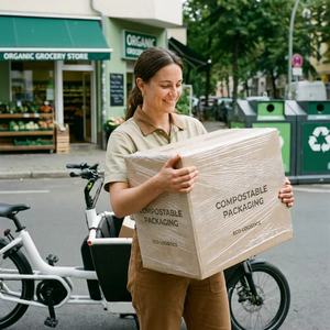 Film d'emballage transparent auto-adhésif <span class=keywords><strong>à</strong></span> haute cohésion, résistant <span class=keywords><strong>à</strong></span> l'humidité, biodégradable <span class=keywords><strong>à</strong></span> 100 %, dérivé de plantes, pour colis industriels - Product Image 2