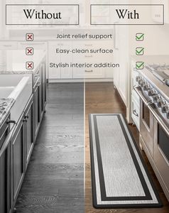 Modern Thin Non-Slip Anti-Fatigue Reversible PET Friendly Kitchen <b>Mats</b> <b>Set</b> Durable Washable Square Kitchen Runner Rugs for Floor - Product Image 4
