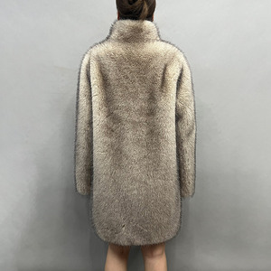 Manteau en <span class=keywords><strong>fausse</strong></span> <span class=keywords><strong>fourrure</strong></span> pour femme, veste d'hiver de luxe en <span class=keywords><strong>fausse</strong></span> <span class=keywords><strong>fourrure</strong></span> de renard argenté, manteau long élégant et chaud, <span class=keywords><strong>fourrure</strong></span> moelleuse et duveteuse - Product Image 3