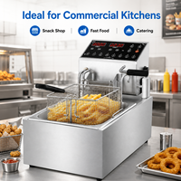 Freidora eléctrica comercial automática de acero inoxidable de 6L y 3.5KW con pantalla táctil para mostrador