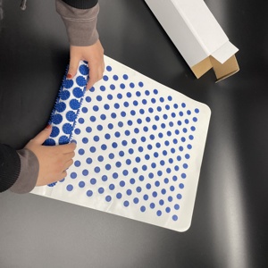 Tapis d'<span class=keywords><strong>acupuncture</strong></span> portable, tissu en maille PVC nylon, tapis de massage avec bâton de massage en bois, à faire soi-même - Product Image 4