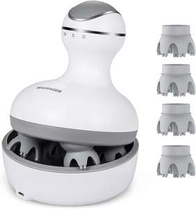 Masajeador de cuero cabelludo portátil 3D con 4 cabezales de masaje de repuesto para liberar el estrés y el crecimiento del cabello - Product Image 1