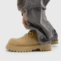 Nouvelles Bottes Derby Homme Printemps 2026 – Chaussures de Travail Vintage à Semelle Épaisse en Daim Respirant