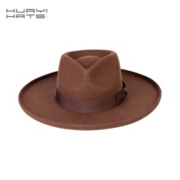 Huayi Chapeaux À Large Bord Fedora Feutre Chapeau Crayon Bord 100% Australie Laine Grands Chapeaux