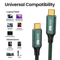 Cable USB C a C de 0.5M, 1M, 2M, 3M con Doble Conector en Ángulo, PD240W, Carga Rápida de 5A para PS5, Nintendo Switch, Galaxy, MacBook Pro, Tipo-C