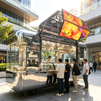 Camion de restauration électrique en acier inoxydable et aluminium, cuisine complète, remorque mobile pour la vente de snacks, chariot conduisible pour les activités de rue
