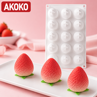 Akoko 15 Aardbeienmousse Cake Siliconenvorm Frans Westelijk Gebak Chocoladefruit Dessert Bakvorm