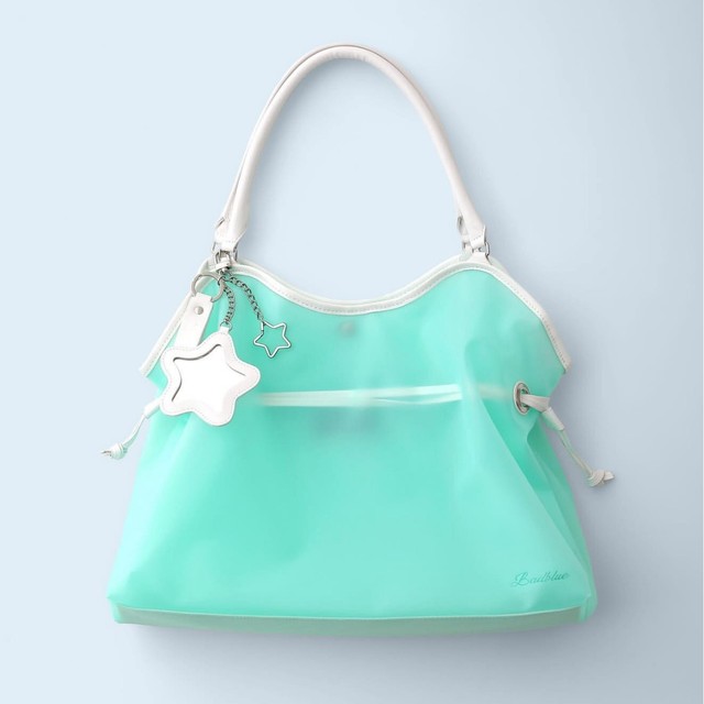 Korean Sweet Cool Jelly PVC Zipper Tote Bag Women's Star Mirror Candy Color Shoulder Bag Versatile Transparent Handbag