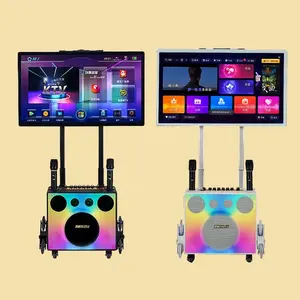 Machine de Karaoké Professionnelle <span class=keywords><strong>en</strong></span> Bois de Haute Qualité, Enceinte Portable sans Fil pour Extérieur ou Fête - Product Image 1