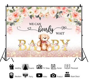 Neuer Bär Geschlecht enthüllte Kulisse Er oder SieNeugeborene Jungen oder Mädchen Baby-Bebei Kulisse Fotografie Hintergrund Fotokabine Requisiten - Product Image 6