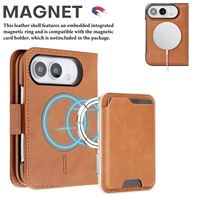 Étui de téléphone en cuir détachable 2 en 1 avec blocage RFID, porte-cartes, couverture rabattable avec aimant pour iPhone Duo 18 Fold