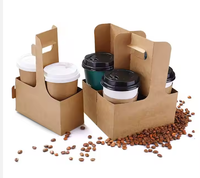 Porte-gobelet à café personnalisé, écologique, biodégradable, compostable, recyclable, durable, pour boissons chaudes à emporter, avec poignée (papier kraft)