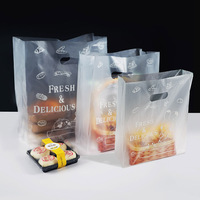 25*35 cm tas Tote gagang plastik bening Food Grade-tas kemasan makanan penutup yang dapat digunakan kembali & tahan lama Logo kustom untuk belanja/ritel