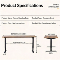 Bureau électrique haut de gamme réglable en hauteur – Bureau informatique en bois massif avec moteur simple/double et tiroir de rangement pour bureau à domicile