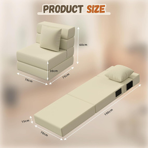 Modular <b>Sponge</b> <b>Sofa</b> Bed L Shape Foldable Convertible Living Room Furniture <b>For</b> Children Adults Elderly - Product Image 4