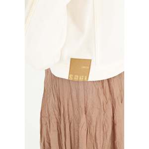 Soul Women's Ecru Gold Foil Embellished Short <b>Jacket</b>, Stylish Crop Outerwear for Casual and Evening Wear - Product Image 5