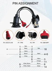Cable Adaptador EBS ISO 7638 OBD2 para Diagnóstico de Remolques para Bosch, para Autel, para <span class=keywords><strong>Autocom</strong></span> y Otros Vehículos de Carga - Product Image 2