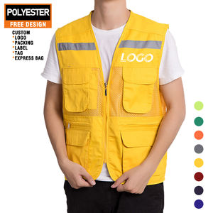 مصنع مخصص سترة أمنية مع شعار تنفس مصور عمل صدرية صدريات مع جيوب - Product Image 1