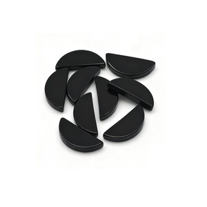 Nửa mặt trăng hình dạng <span class=keywords><strong>Cabochon</strong></span> mịn đánh bóng lỏng màu đen Onyx Agate đá quý bán buôn số lượng lớn giá nhà máy trực tiếp - Product Image 3